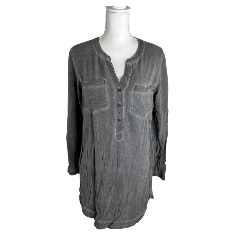 Cloth & Stone Tunic Washed Black Gray Shirt
